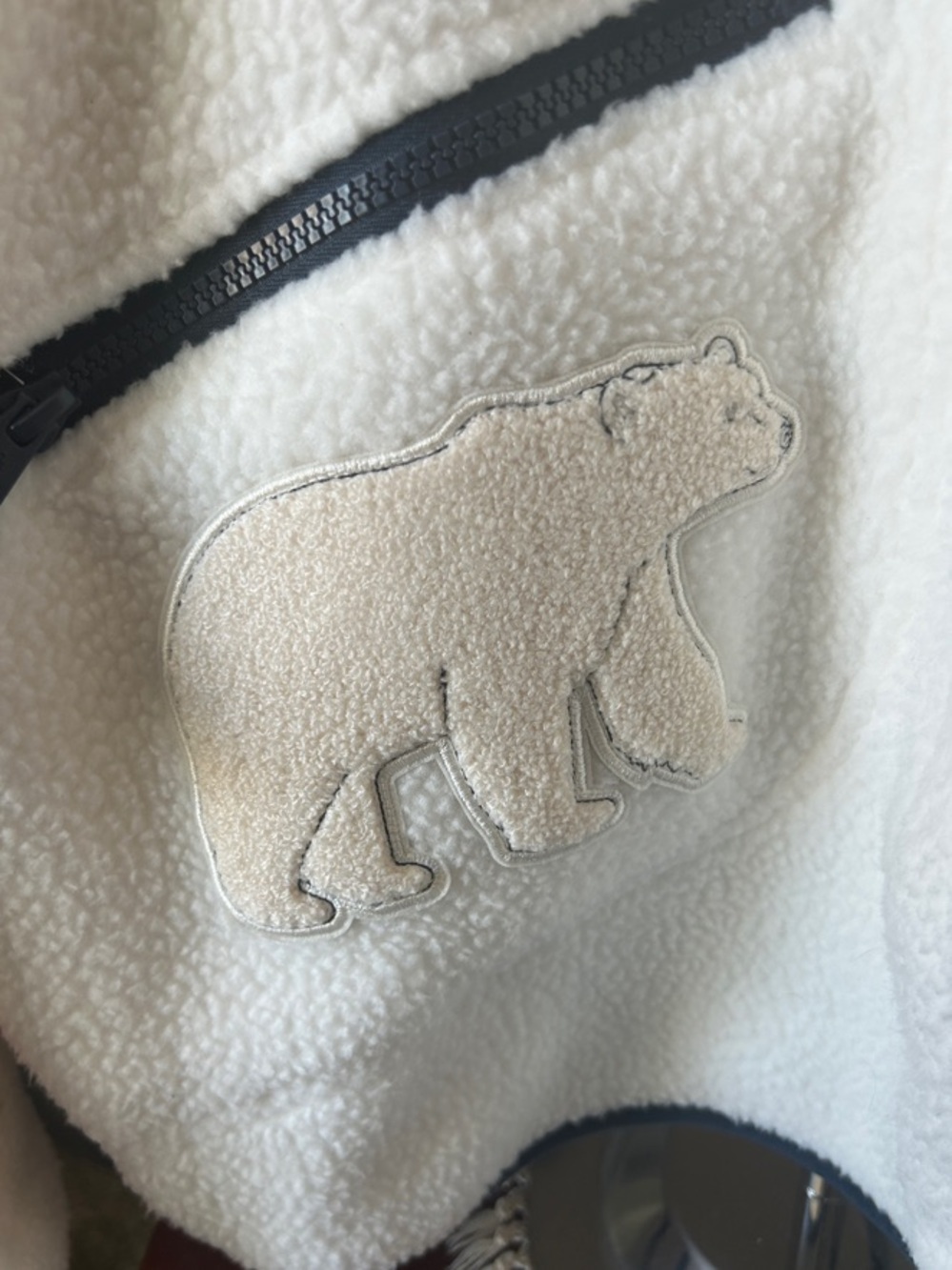 FP Movement by Free People Cream Sherpa Zip Jacket with Embroidered Accents - Picture 10 of 16